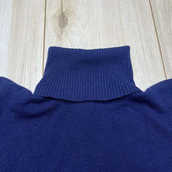 Robert Maynard Womens 100% Cashmere Blue Turtle Neck Sweater Small Scotland VTG - Picture 11 of 16